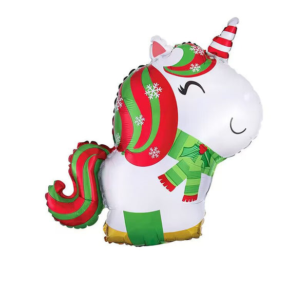 Unicorn Christmas Foil Balloon