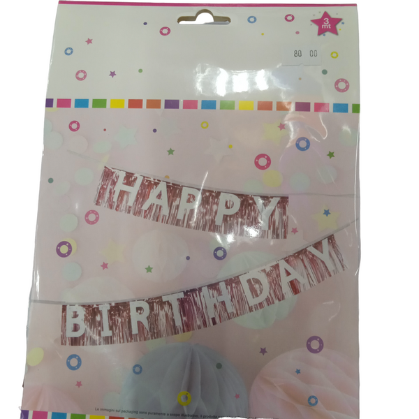 Banner with Foil Curtain Happy Birthday