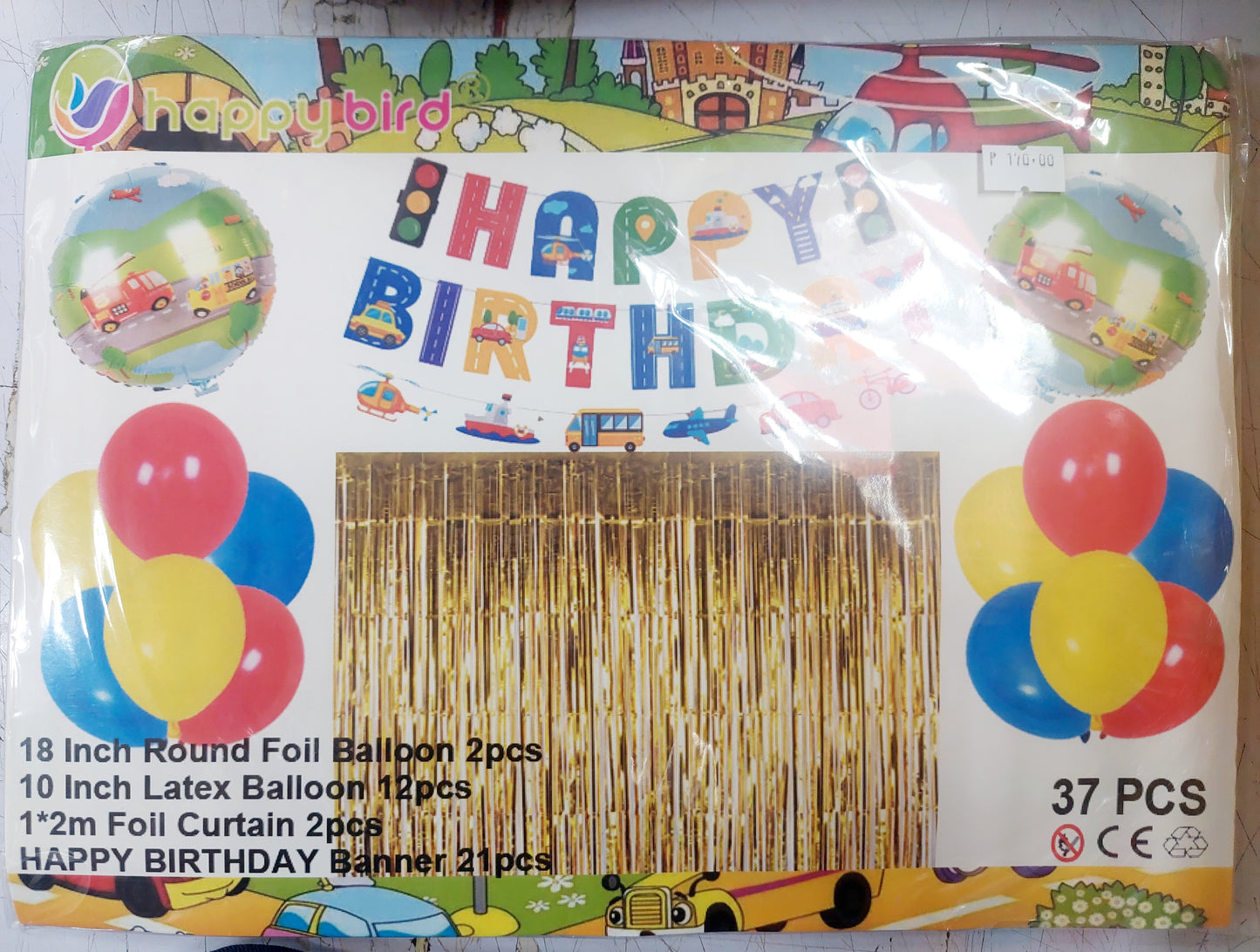 Foil Balloons Set with Banner and Curtain