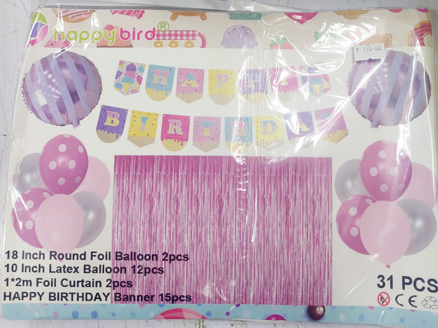 Foil Balloons Set with Banner and Curtain
