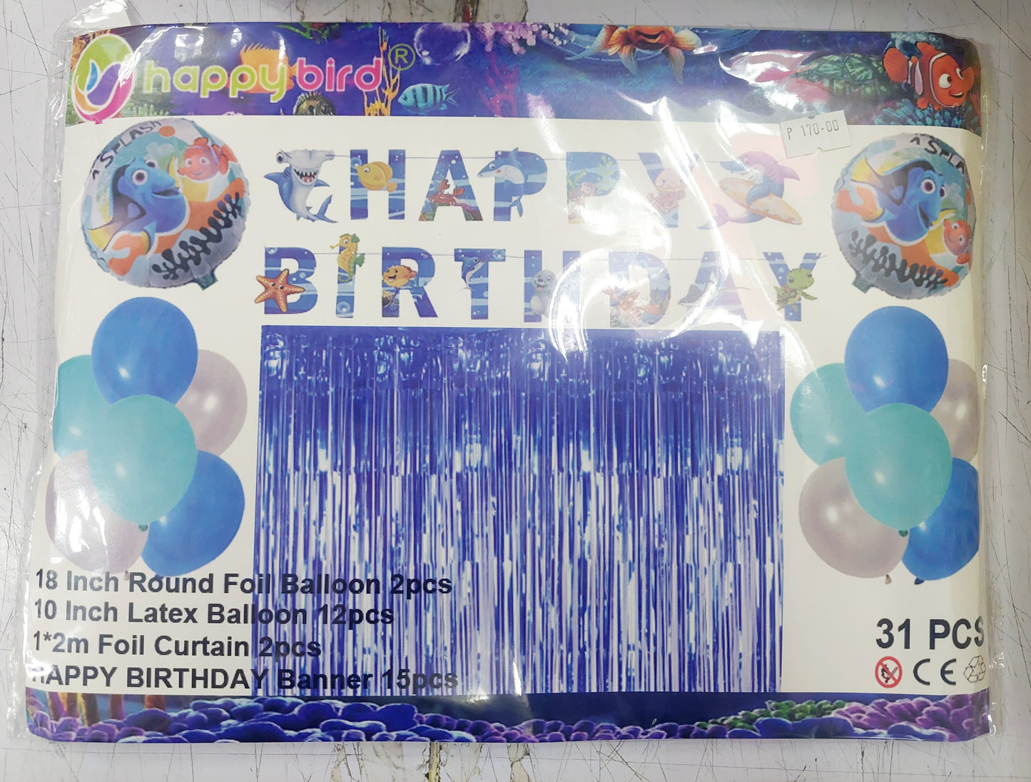 Foil Balloons Set with Banner and Curtain
