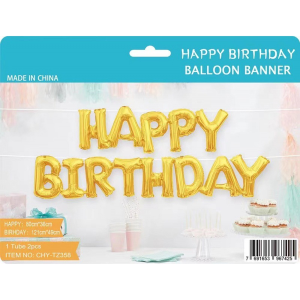 Foil Balloons Happy Birthday Letter Set (Dikit-Dikit)