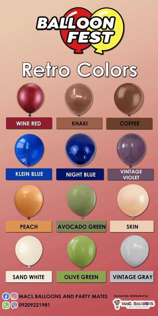 Balloon Fest - Balloon Standard Size 12 Retro (100pcs)