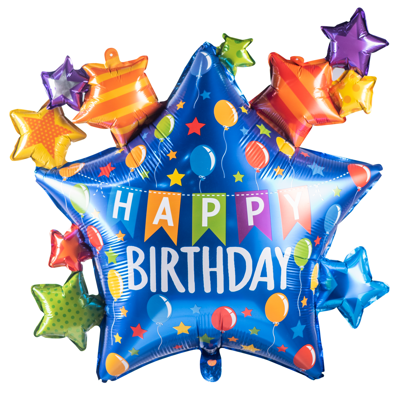 Foil Balloons Round & Stars Happy Birthday