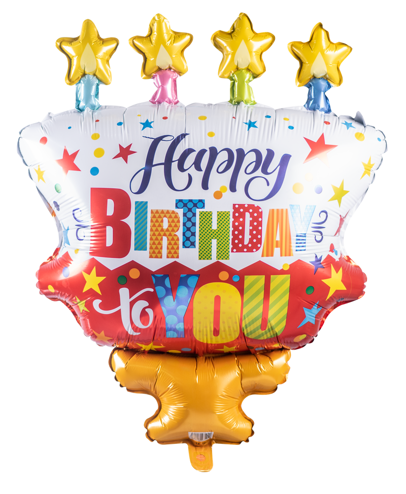Foil Balloons Round & Stars Happy Birthday