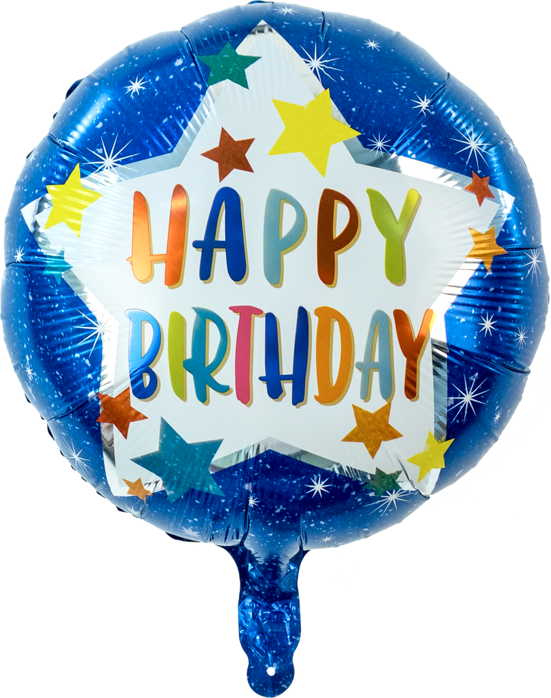 Foil Balloons Round & Stars Happy Birthday