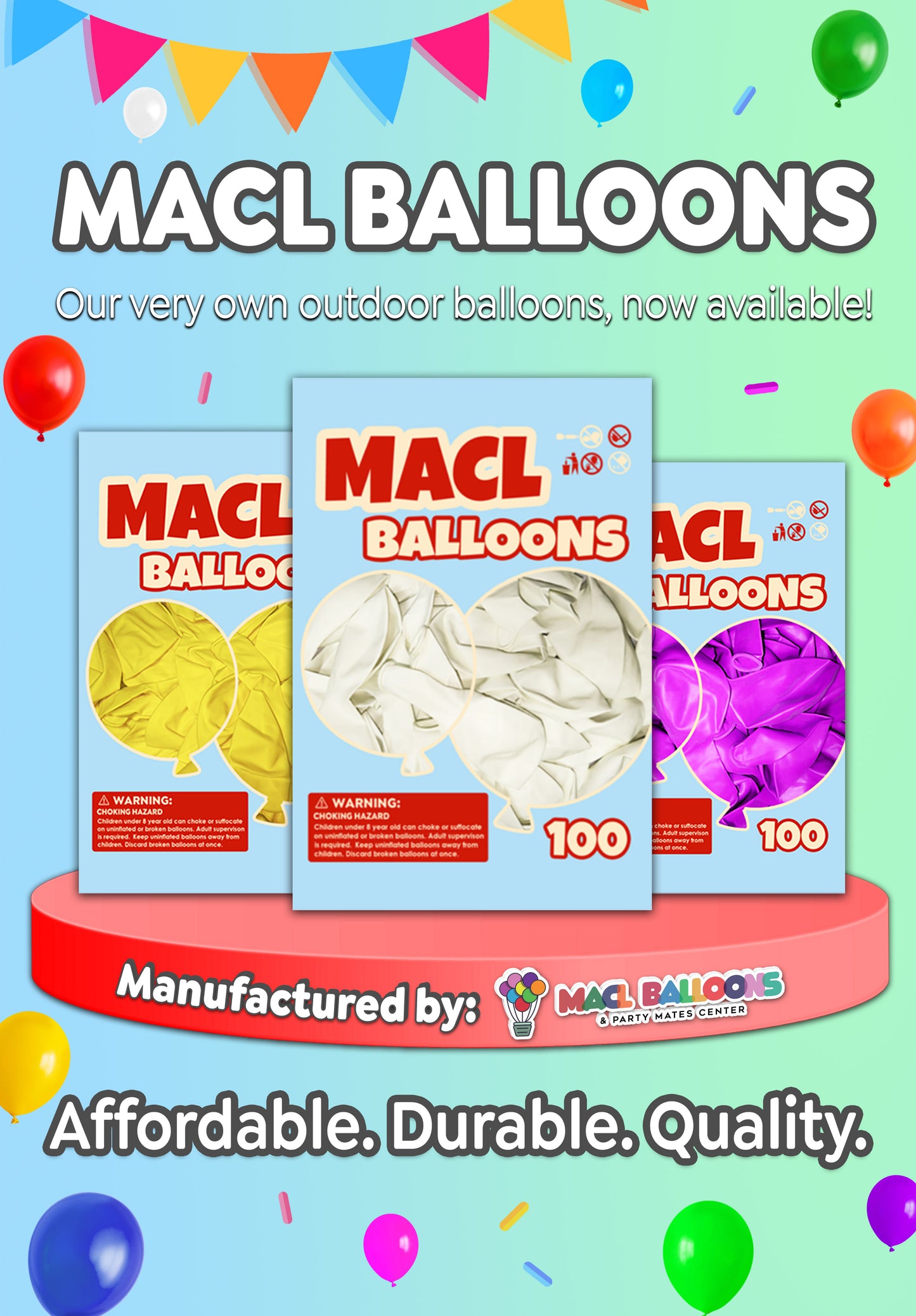 MACL Balloons Size 10 Outdoor (100pcs)