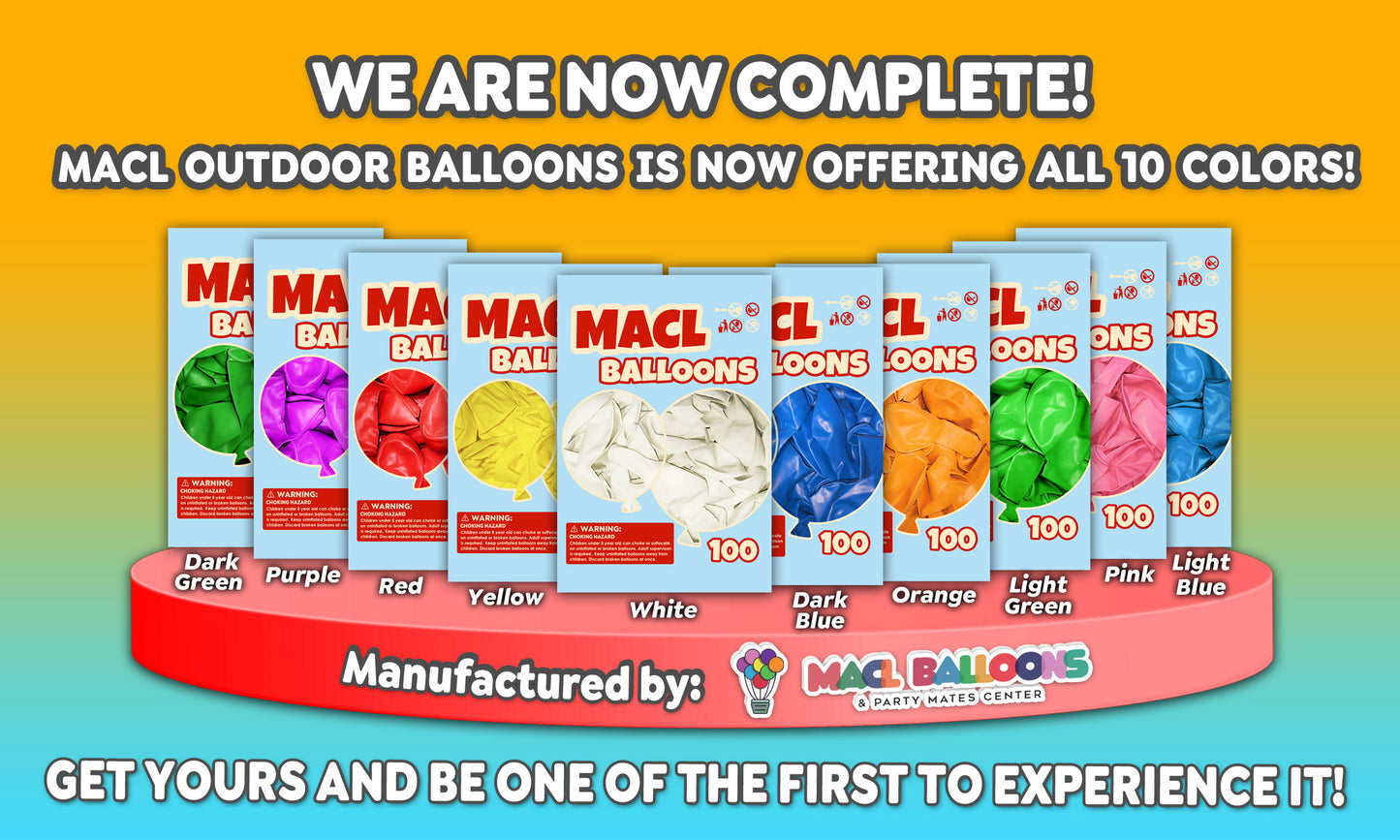 MACL Balloons Size 10 Outdoor (100pcs)