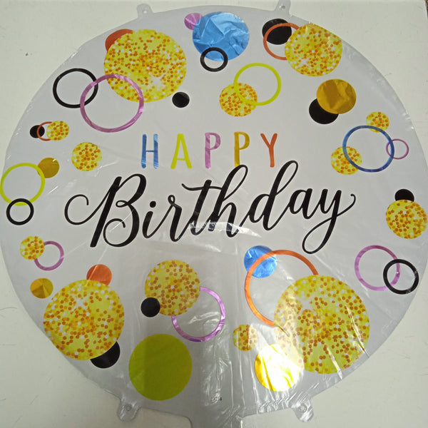 Foil Balloon Round Happy Birthday (Generic)