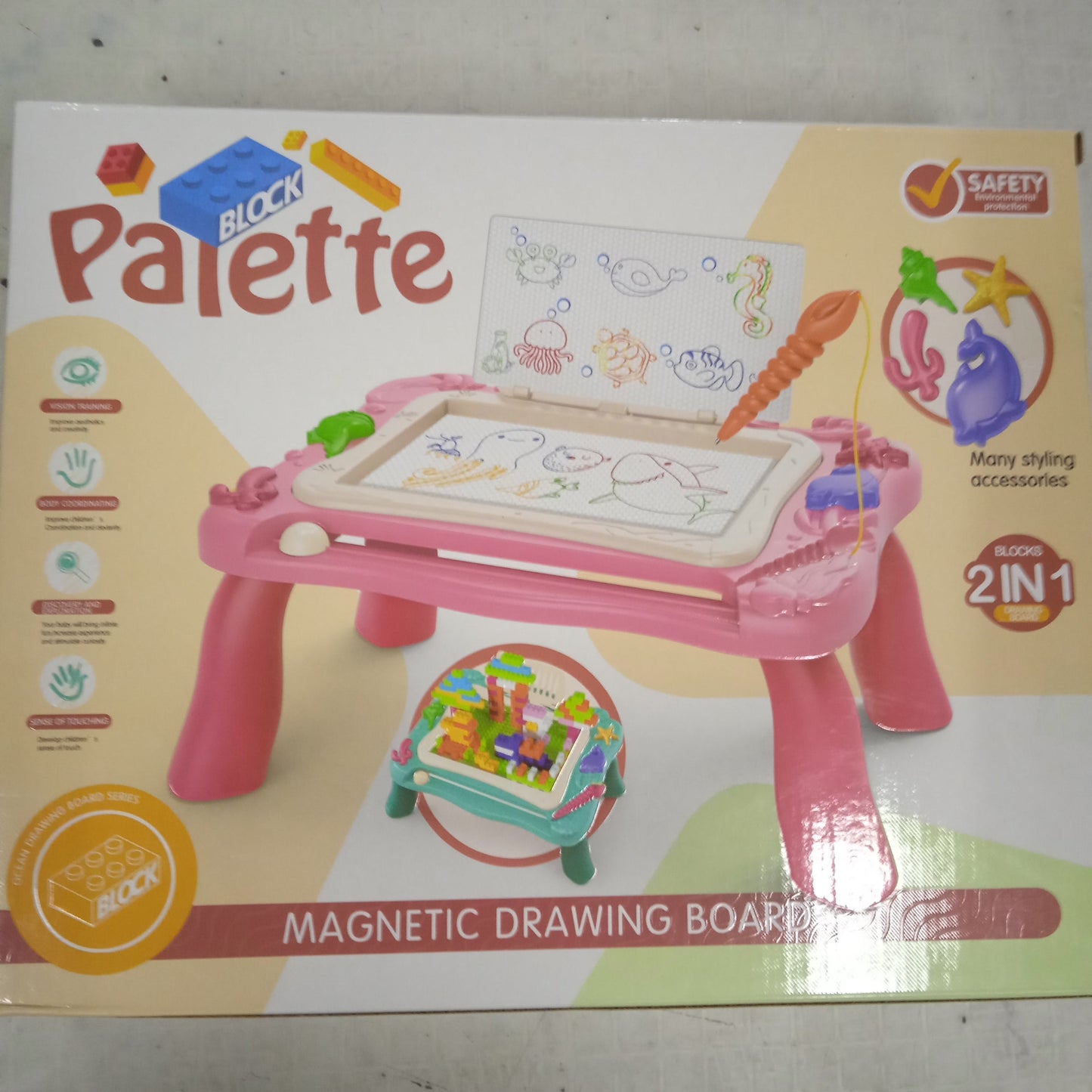 Drawing Board Palette Magnetic with Blocks