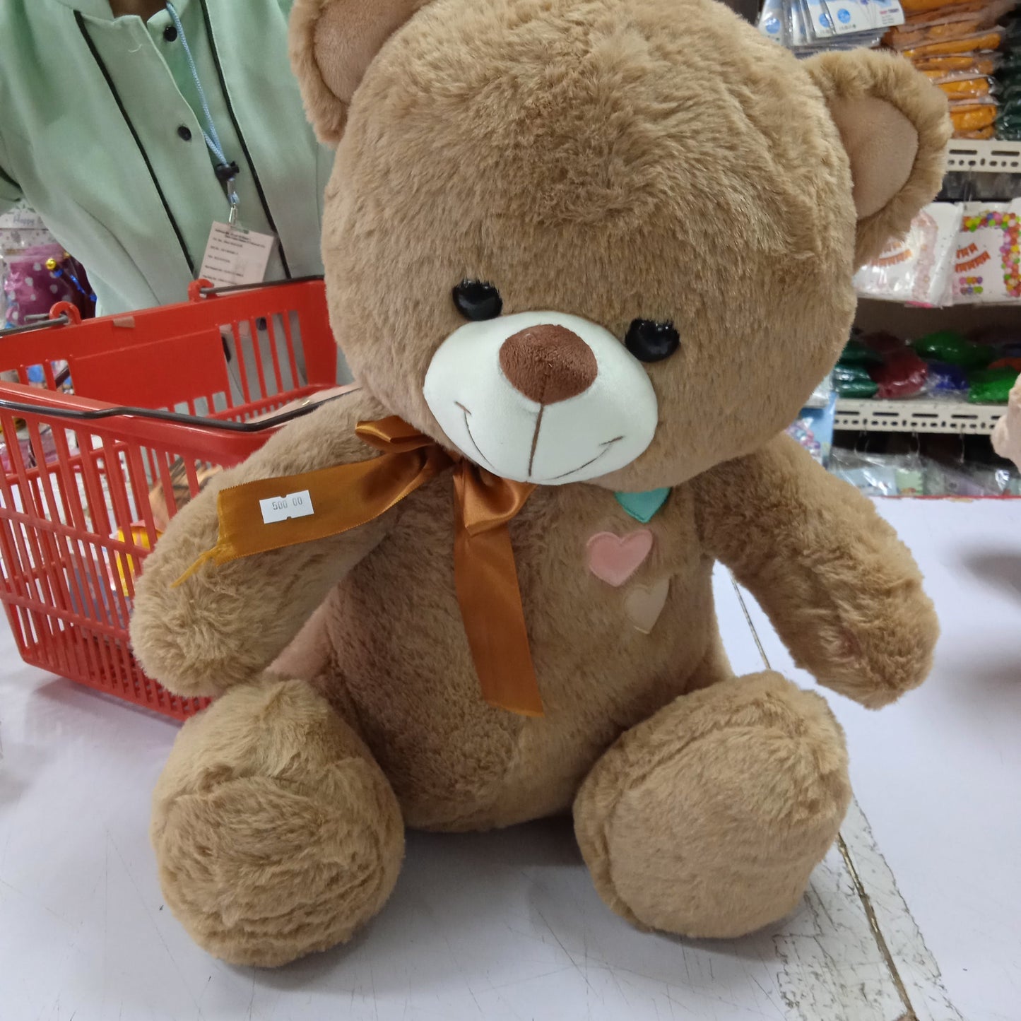 Stuffed Toy Bear with Three Heart