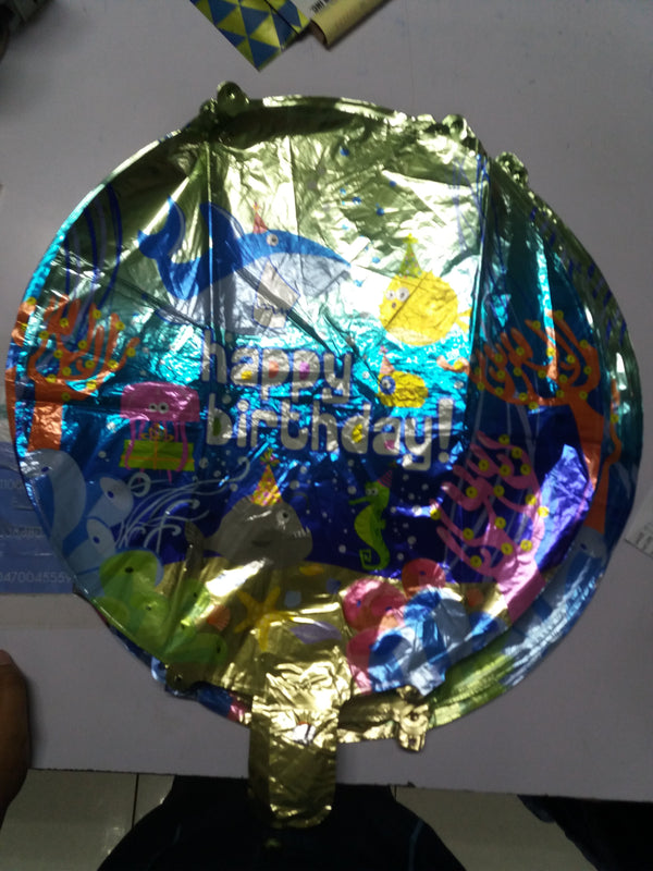 Foil Balloon Round Happy Birthday Under the Sea