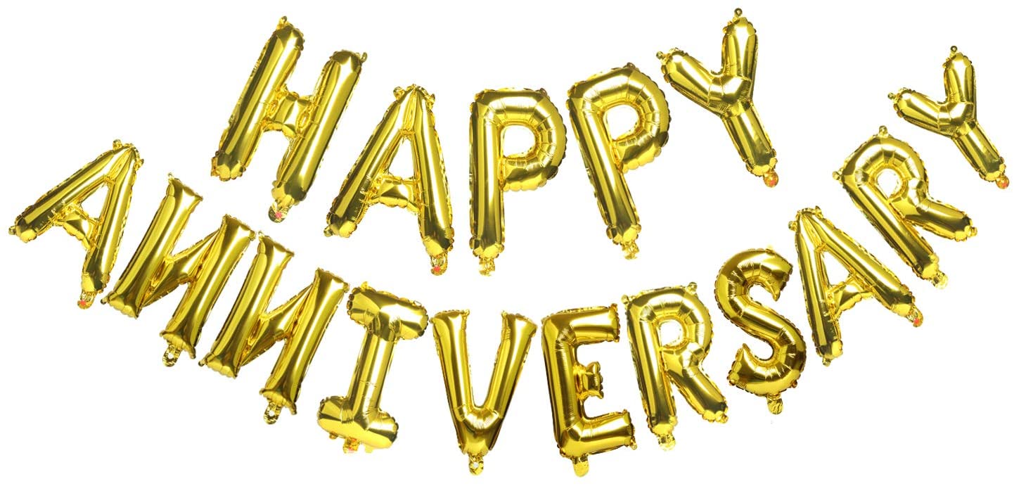 Foil Letter Balloons Happy Anniversary Set