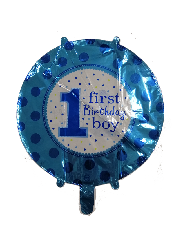 Foil Balloon Round Baby Boy 1st Birthday