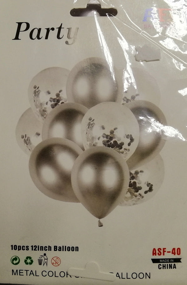 Balloon Set Round with Confetti (10in1)