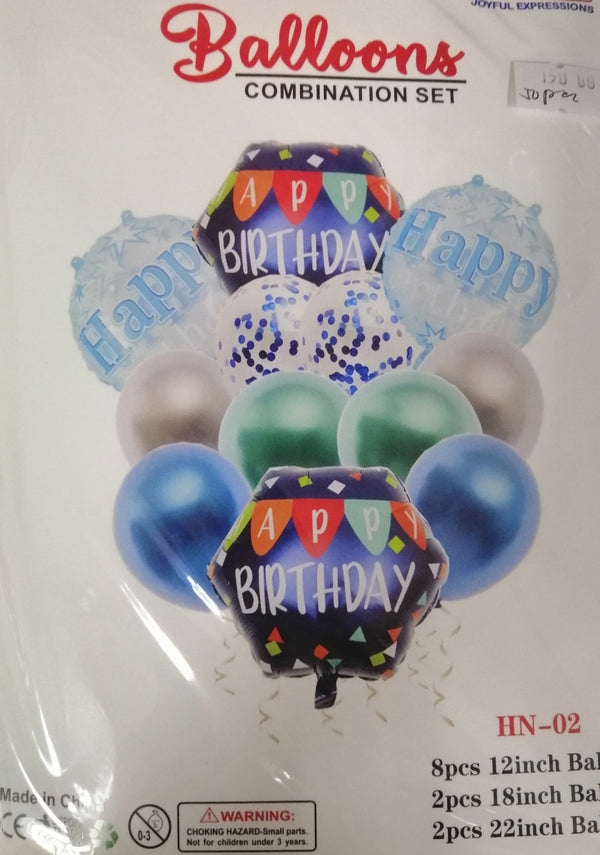 Balloons Combination Set (12in1) Happy Birthday