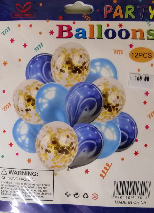 Balloons Set (12in1) Marble with Confetti Round