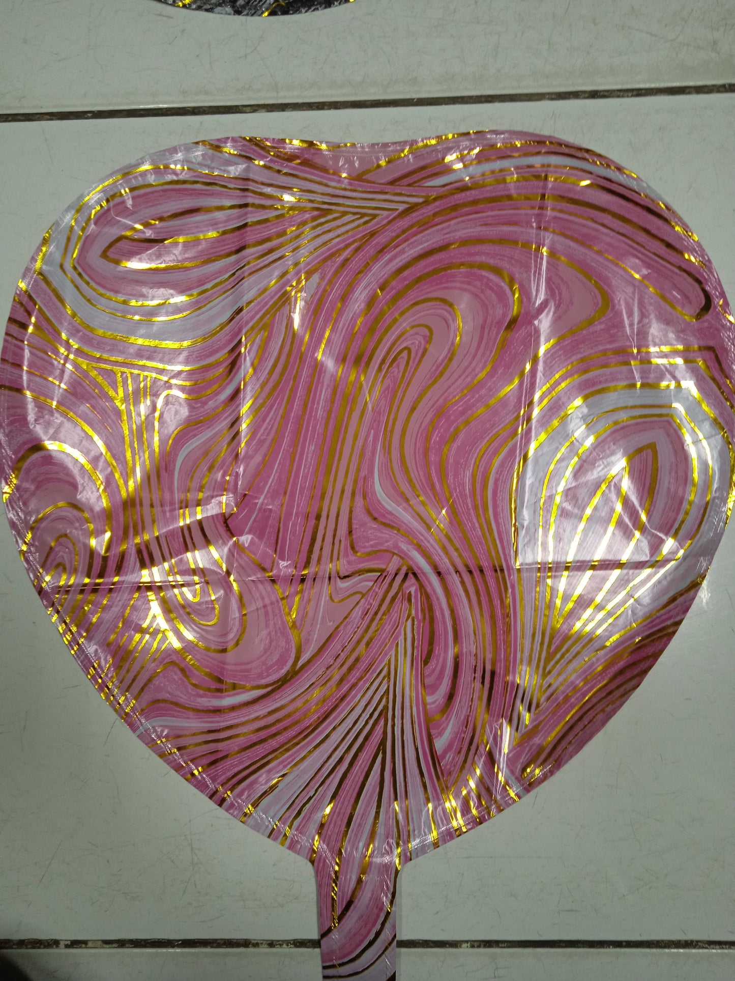 Foil Balloon Marble Heart