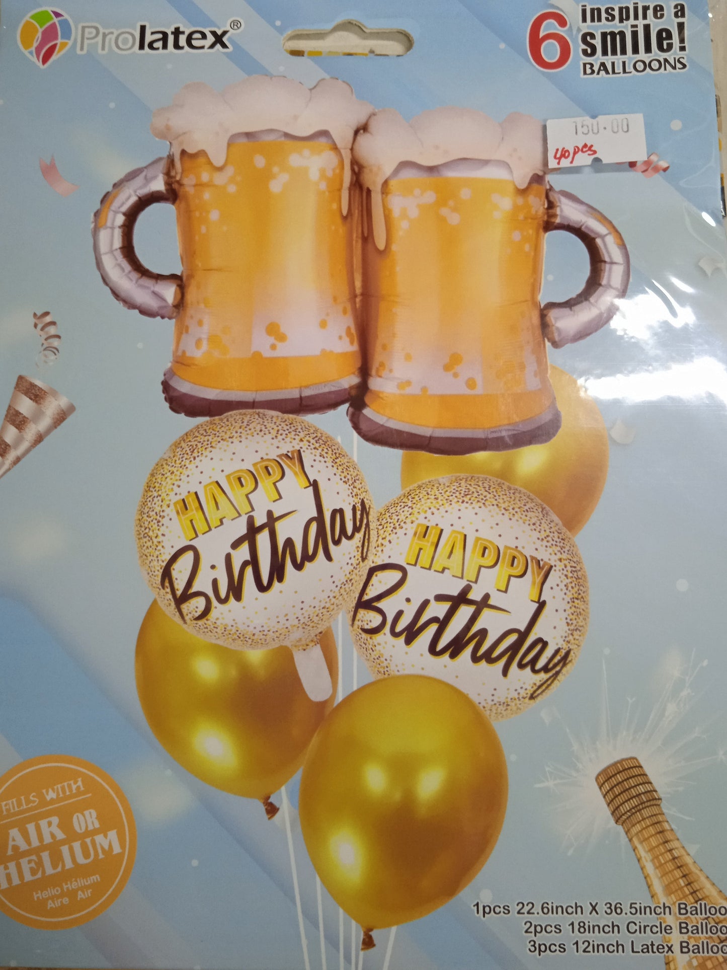 Foil Balloon Set (6in1) Double Mug Happy Birthday