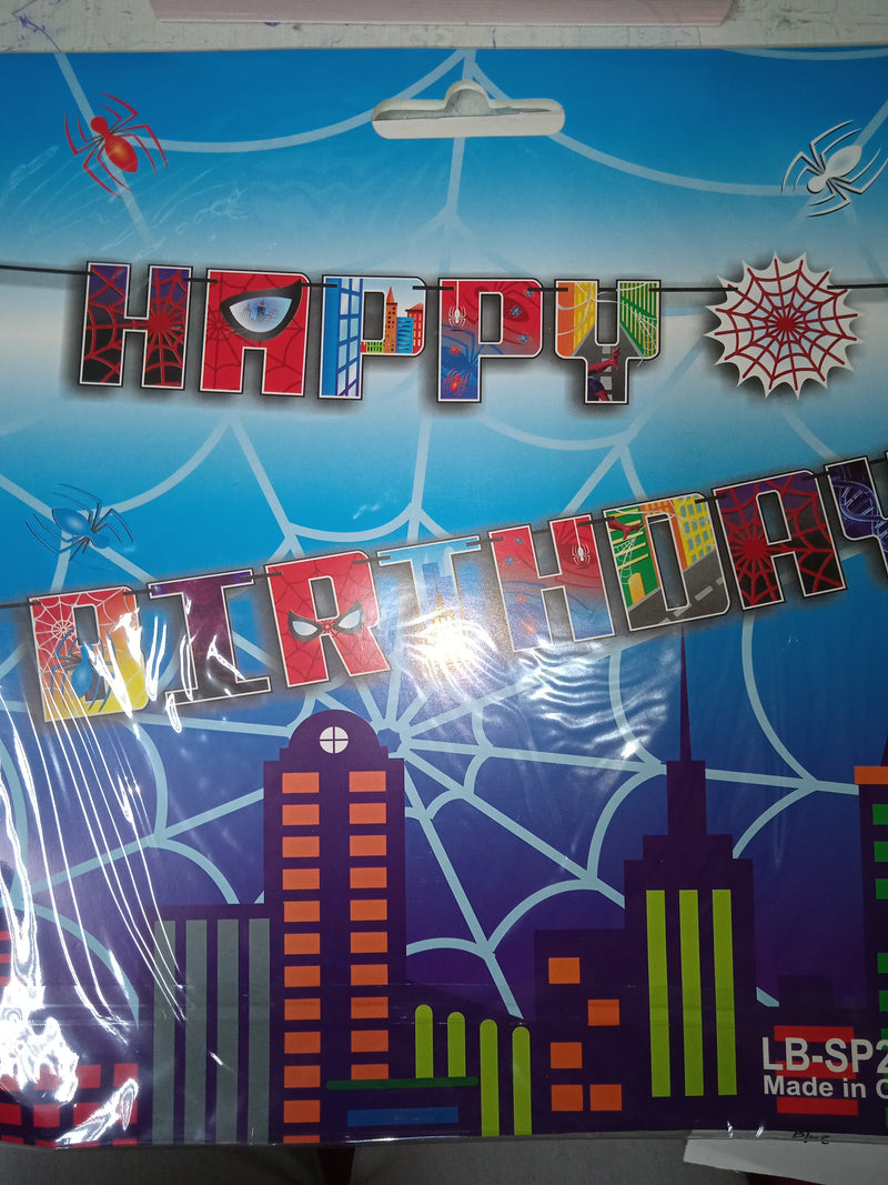 Banner Cutout Spiderman Happy Birthday