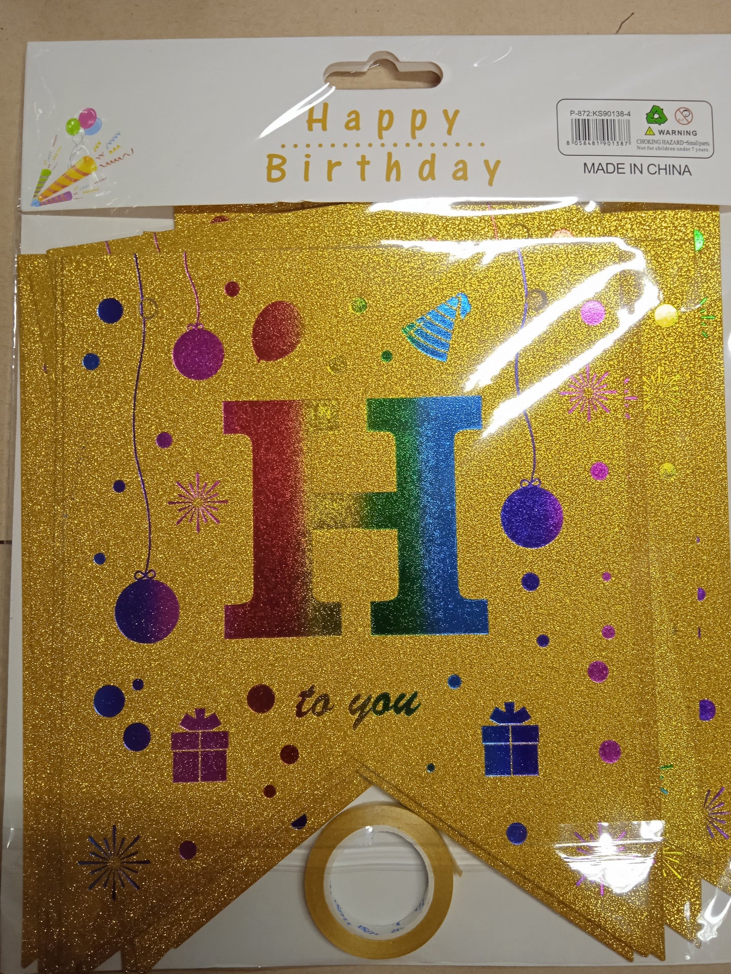 Banner Happy Birthday Full Glitter