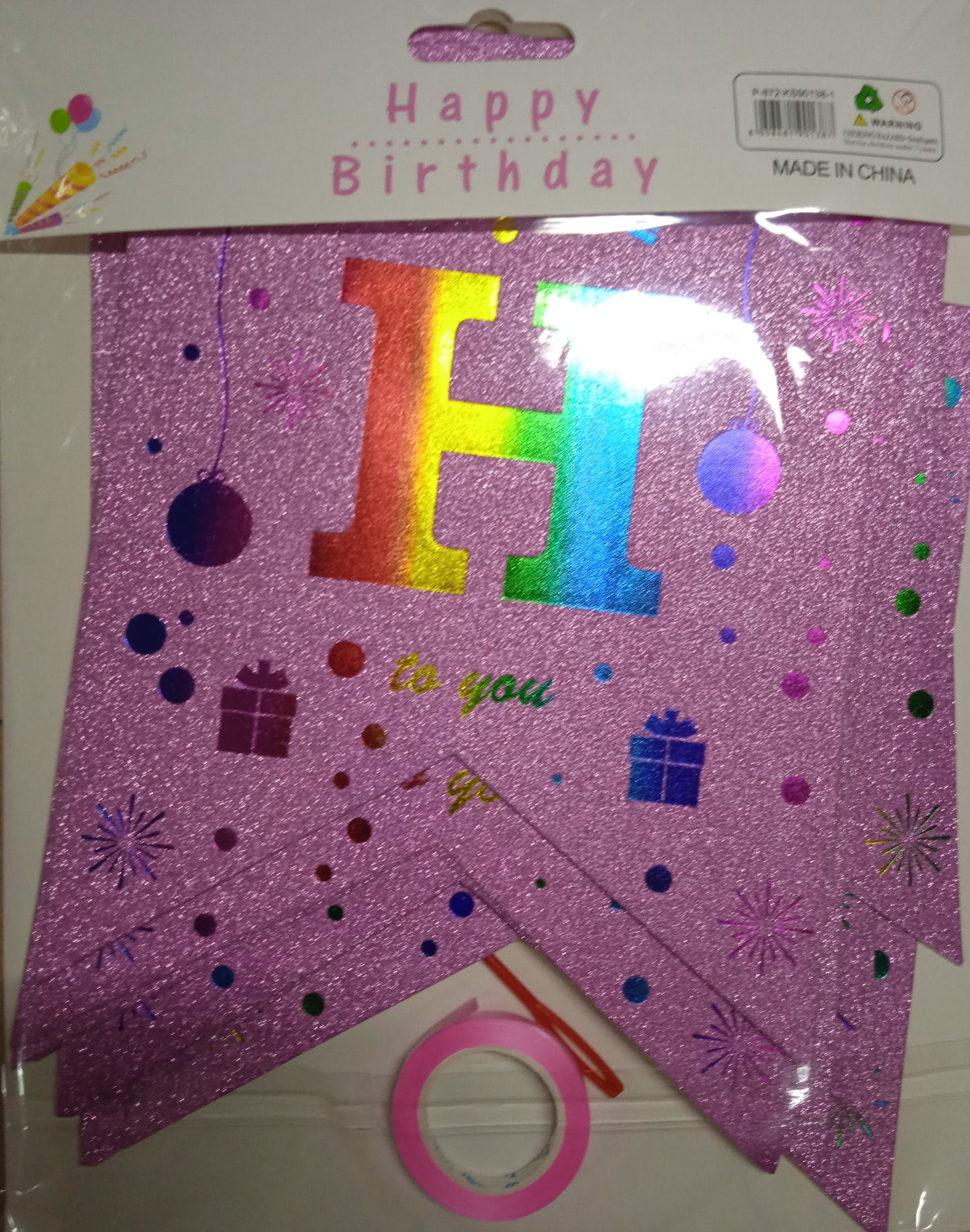 Banner Happy Birthday Full Glitter
