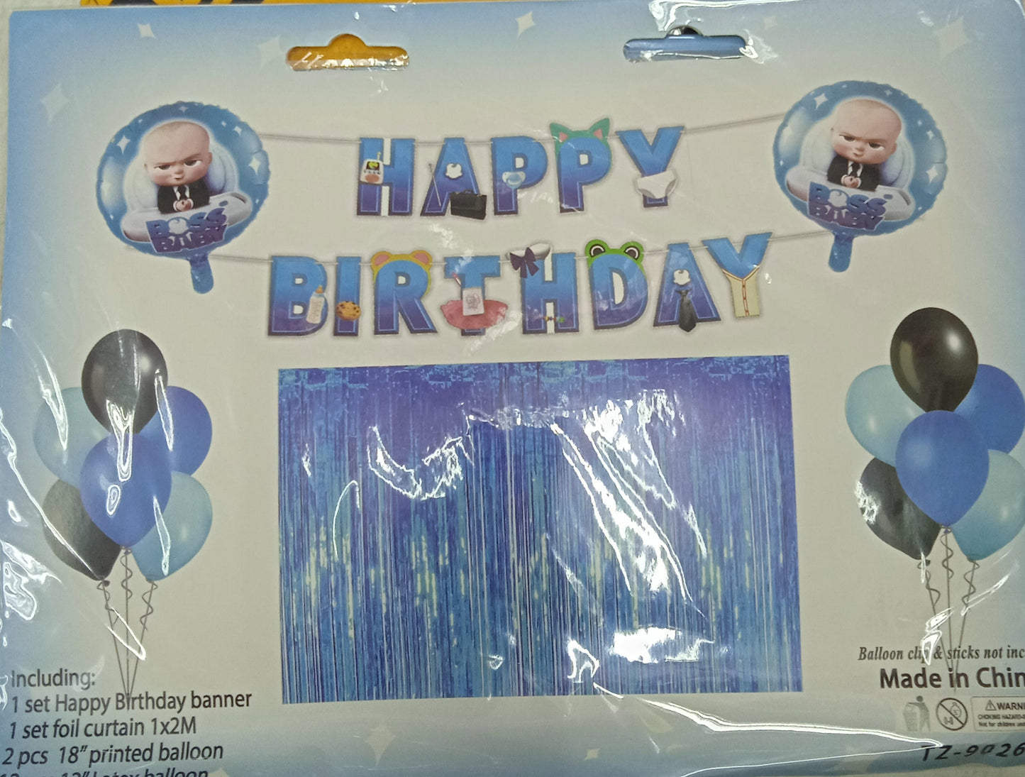 Foil Balloons Set with Banner and Curtain