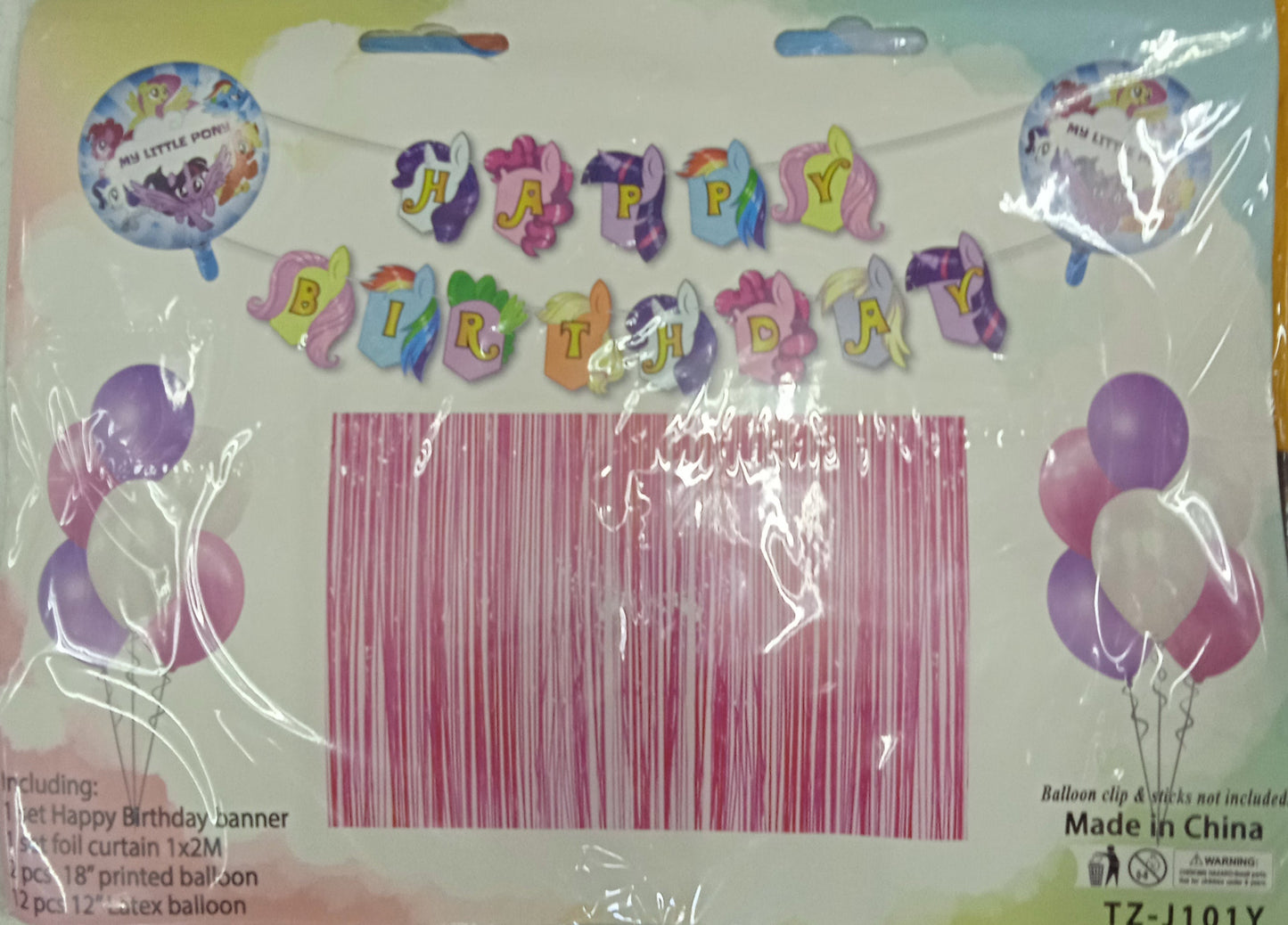Foil Balloons Set with Banner and Curtain