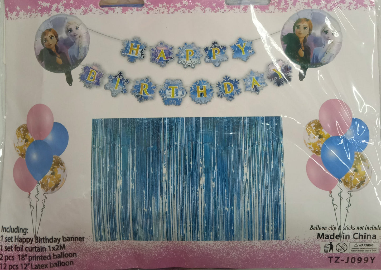 Foil Balloons Set with Banner and Curtain