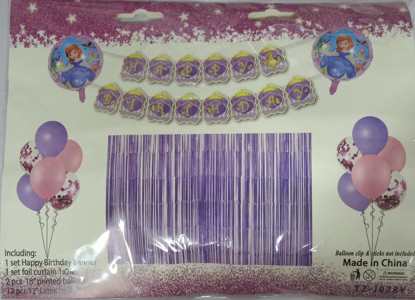 Foil Balloons Set with Banner and Curtain