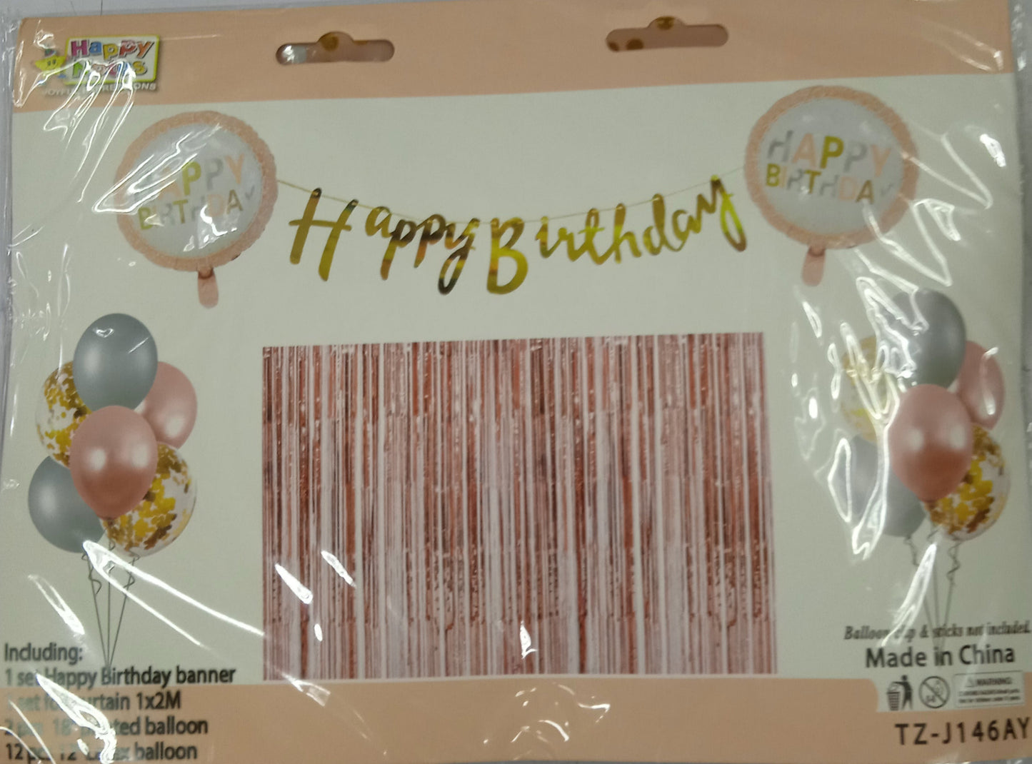 Foil Balloons Set with Banner and Curtain