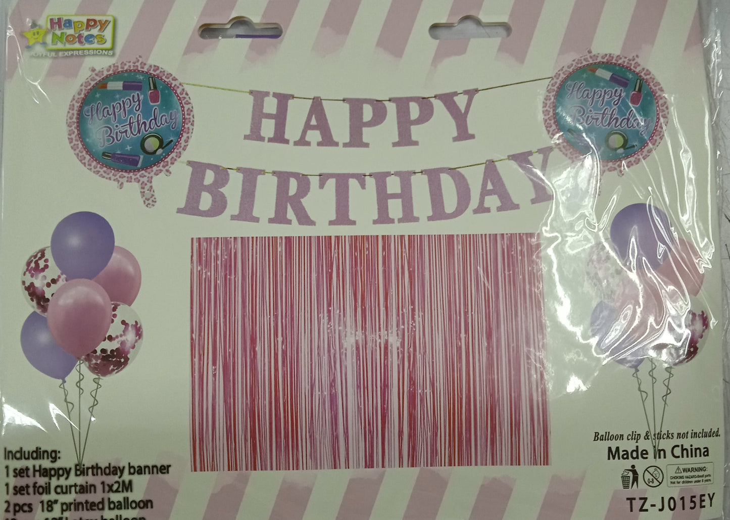 Foil Balloons Set with Banner and Curtain