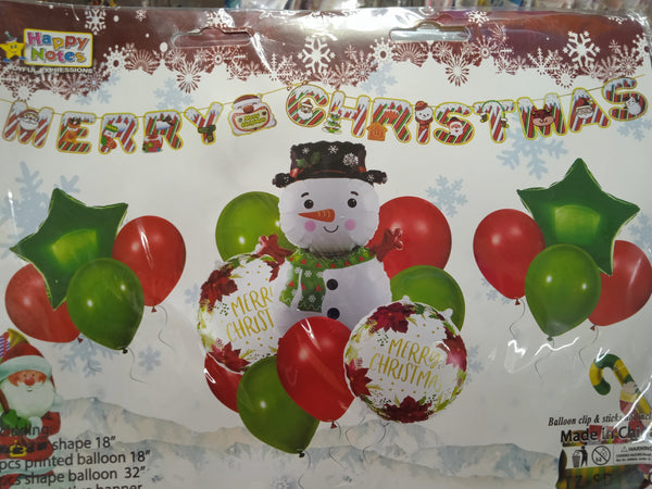 Foil Balloons Christmas Set with Banner (17in1)