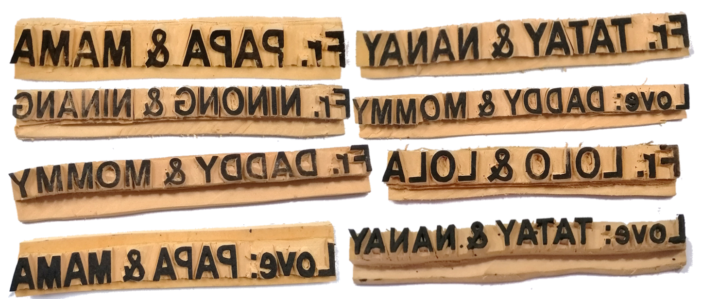 Rubber Stamp Headings Love & From