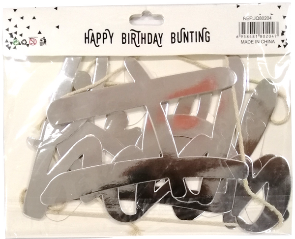 Bunting Cutout Happy Birthday Cursive
