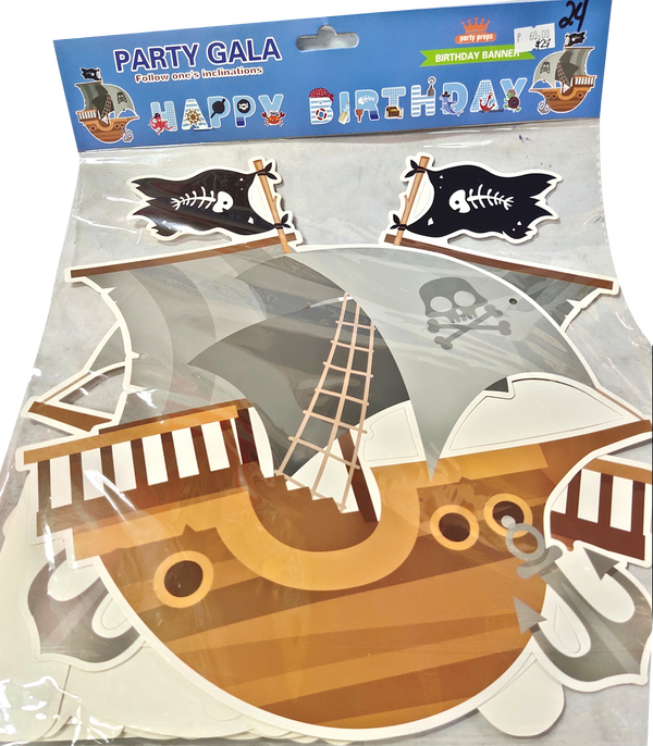Banner Happy Birthday Pirate Design
