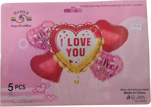 Foil Balloon Set (5in1) I Love You