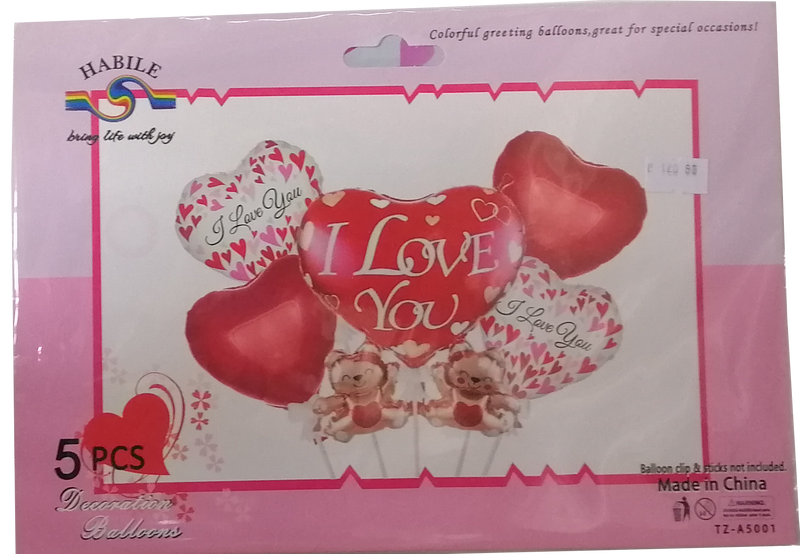 Foil Balloon Set (5in1) I Love You