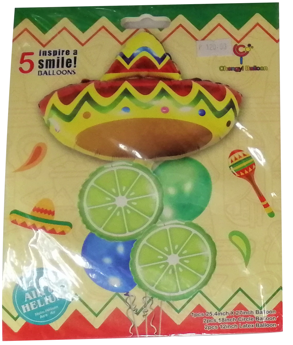 Foil Balloon Set (5in1) Mexican Hut