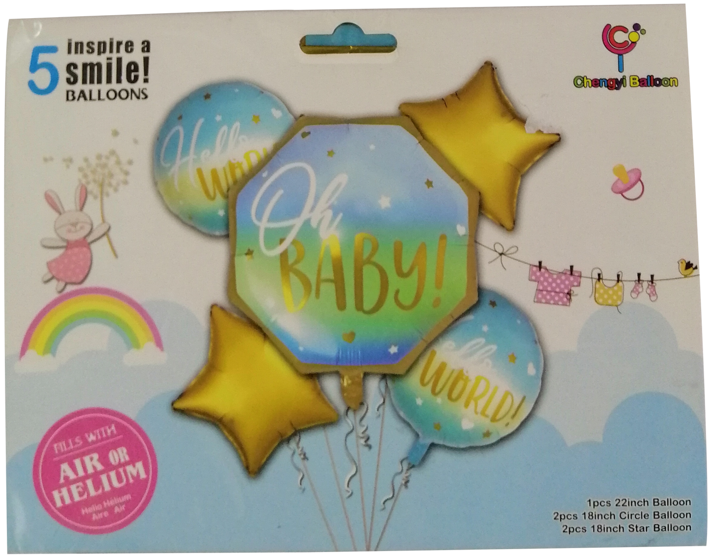 Foil Balloon Set (5in1) Baby Boy