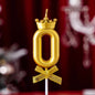 Candle Number Gold with Crown