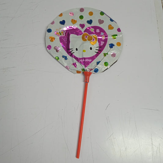 Foil Balloon Round with Stick Assorted Design Small