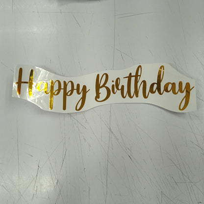 Sticker Happy Birthday Cursive