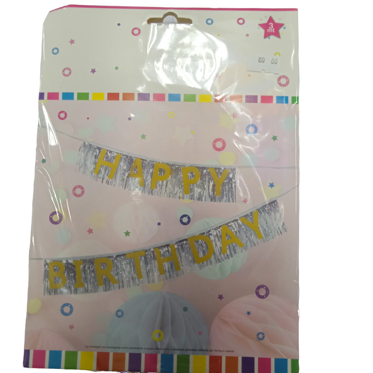 Banner with Foil Curtain Happy Birthday
