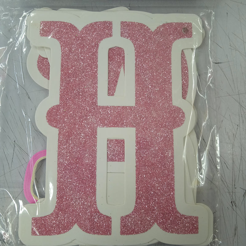Banner glitter happy birthday