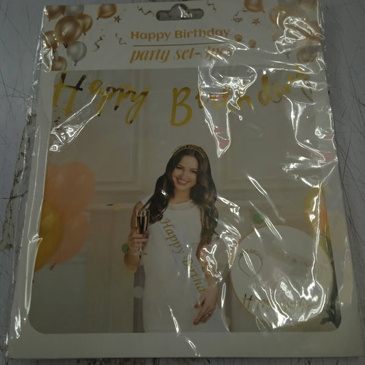 Happy birthday set with headband