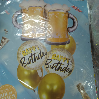 Foil Balloon Set (6in1) Double Mug Happy Birthday