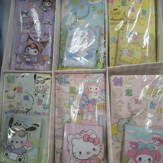 Mini notebook keychain sanrio