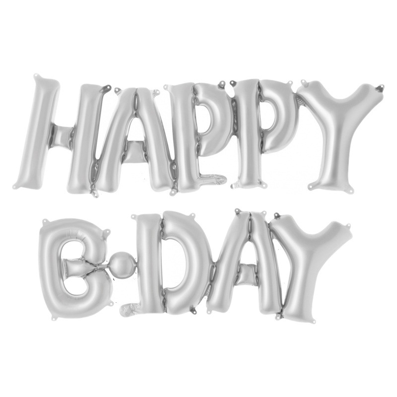 Foil Balloons Happy Birthday Block Phrase Letter Set