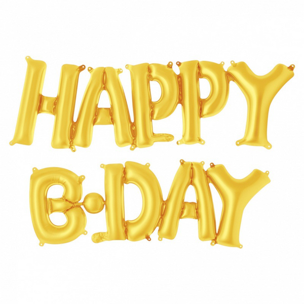 Foil Balloons Happy Birthday Block Phrase Letter Set